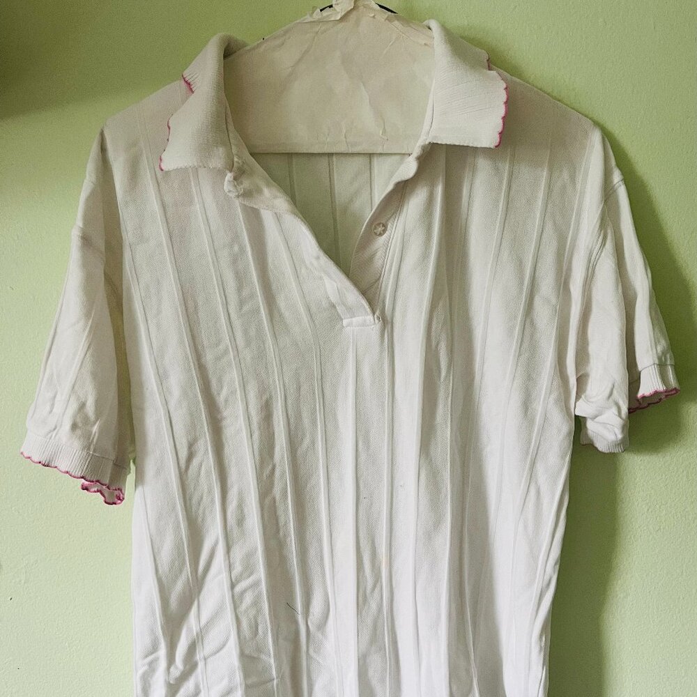 Women's White EP Pro Knit Top with Pink Accents